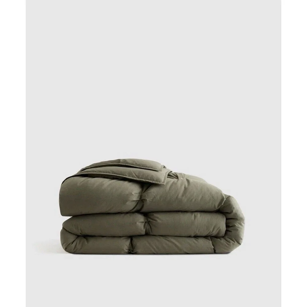 Quince Cotton Pintuck Comforter King Cal King Dusty Olive Organic Cotton $174